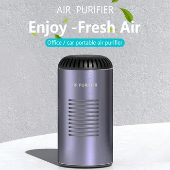 

Car Air Purifier with HEPA Filter Portable Cleaning Negative Ions Cleaning Support Wireless Charging