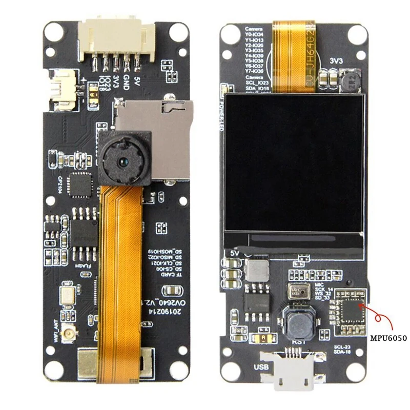

T-Camera Plus Esp32-Dowdq6 8Mb Spram Camera Module Ov2640 1.3 Inch Display Rear Camera(Camera With Mpu6050)
