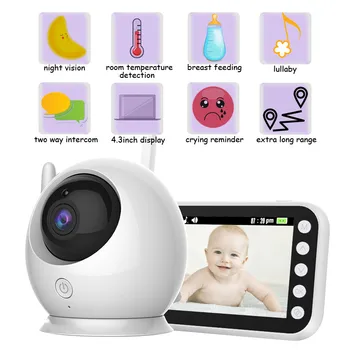 

Wireless Video Color Baby Monitor Wifi Nanny Security Camera Night Vision Temperature Monitoring Feeding Time Reminder