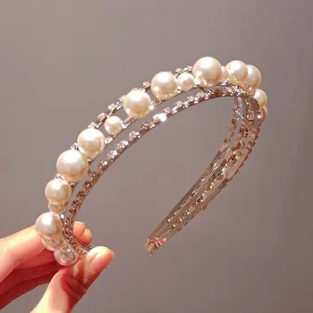 

Multilayer Pearls Hairbands Fashion Korean Style Highlight Female Luxurious Party Banquet Elegant Jewelry Hair Accessories