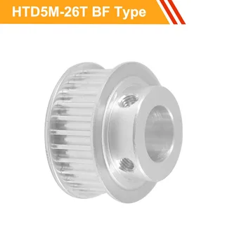 

5M 26T Transmission Pulley HTD5M Type Aluminium Wheel Pulley 16mm/21mm Belt Width 6/8/10/12/17/19/20mm Bore Tooth Belt Pulley