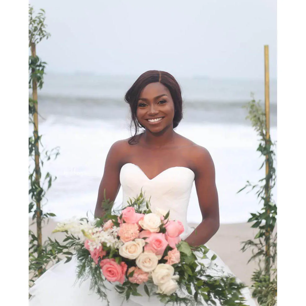2019-Strapless-Ruched-Ball-Gown-Lace-Up-Wedding-Dresses-Vintage-White-Princess-African-Plus-Size-Bridal (3)