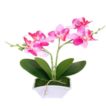 Artificial Butterfly Orchid Bonsai Fake Flower with Pot Home Table Decoration Artificial Flowers in Pot For Home Decor