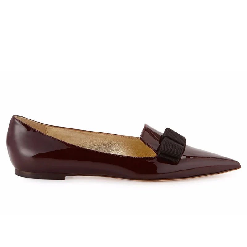 Женские туфли на плоской подошве с бантом бабочкой и острым носком|fashion flat shoes|flat
