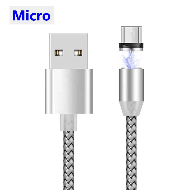 Кабель Micro USB типа C Магнитный кабель для мобильного телефона для iOS для iPhone для Xiaomi Android Магнитный кабель для зарядного устройства USB шнур - Цвет: White For Micro