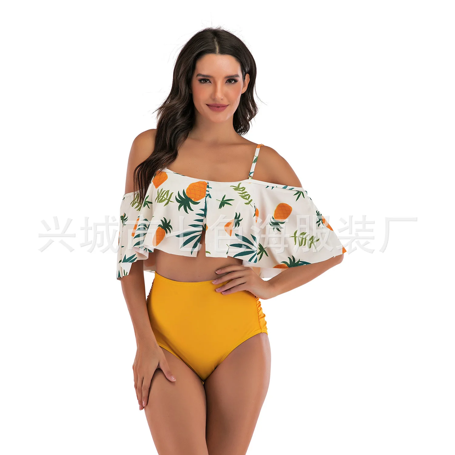 

2020 Bikini Two-piece Suit Monokini High Waist Lotus Leaf Edge Sexy Swimming Suit Woman Bikini Bikini Bodysuit