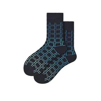 

Plaid Men's Sock Art Man's Patchwork Socks Unisex Crew Standard Black Casual Cotton Sox Adult Autumn Winter Classic Skarpetki