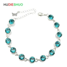 HUDIESHUO брендовые высококачественные уличные модные браслеты из цинкового сплава металлические Австрийские хрустальные браслеты для женщин Свадебные украшения 21 см