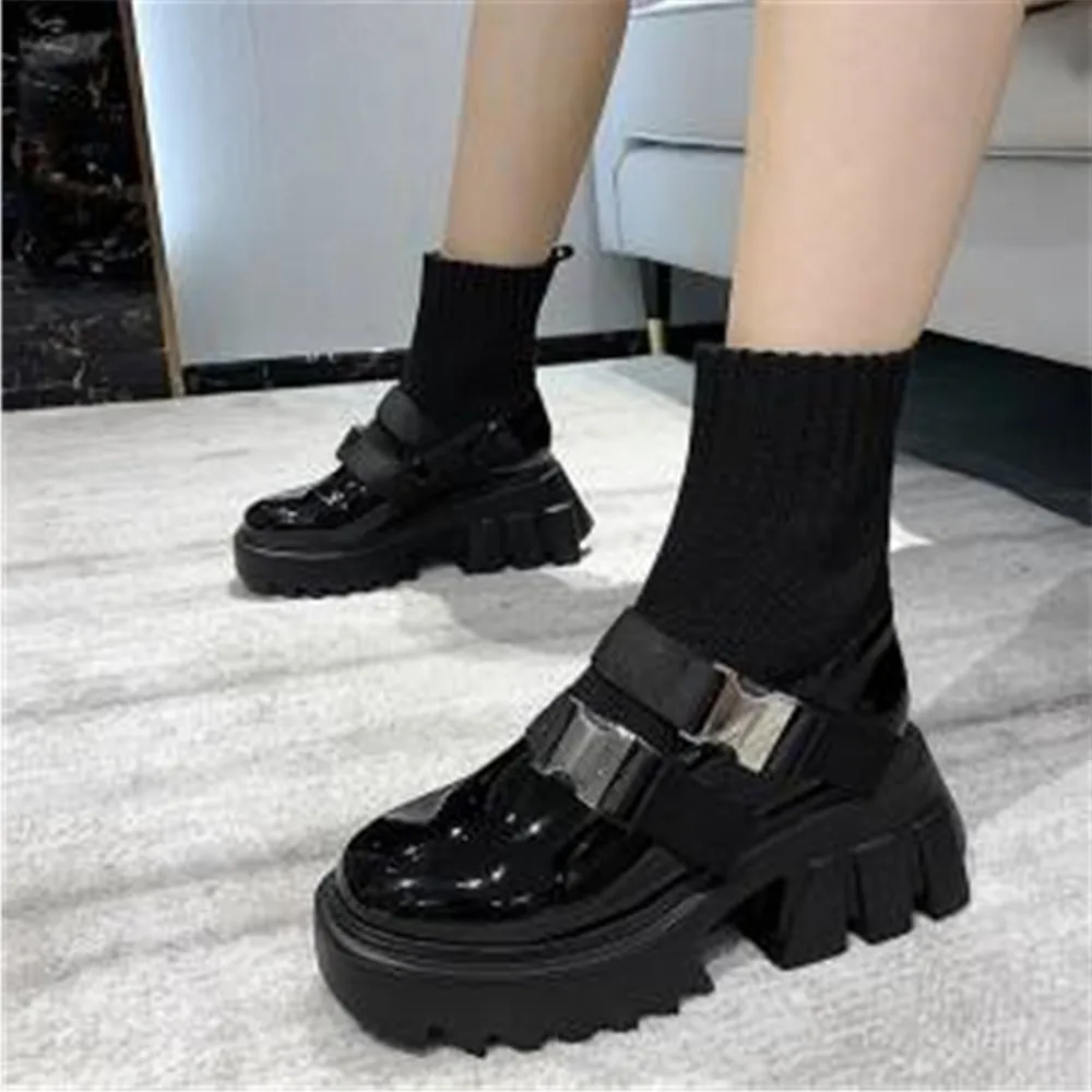 

Elastic Knitting Chunky Ankle Boots For Women Wedges Sneakers Platform Sock Booties Female Fashion Antiskid Wear Resistant Shoes