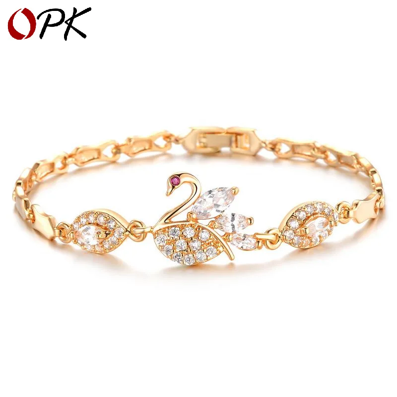 

OPK Cross-Border E-Commerce Source Amazon Hot Selling Beautiful Bracelet with Gold Crystal Hand Decoration