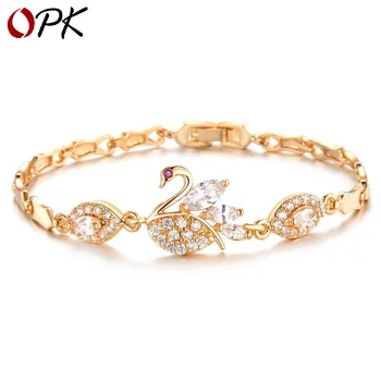 

OPK Cross-Border E-Commerce Source Amazon Hot Selling Beautiful Bracelet with Gold Crystal Hand Decoration