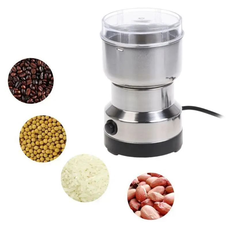 Sairis Electric Herbs/Spices/Nuts/Coffee Bean Mill Blade Grinder with Stainless Steel Blades Household Grinding Machine Tool Silver&Black 