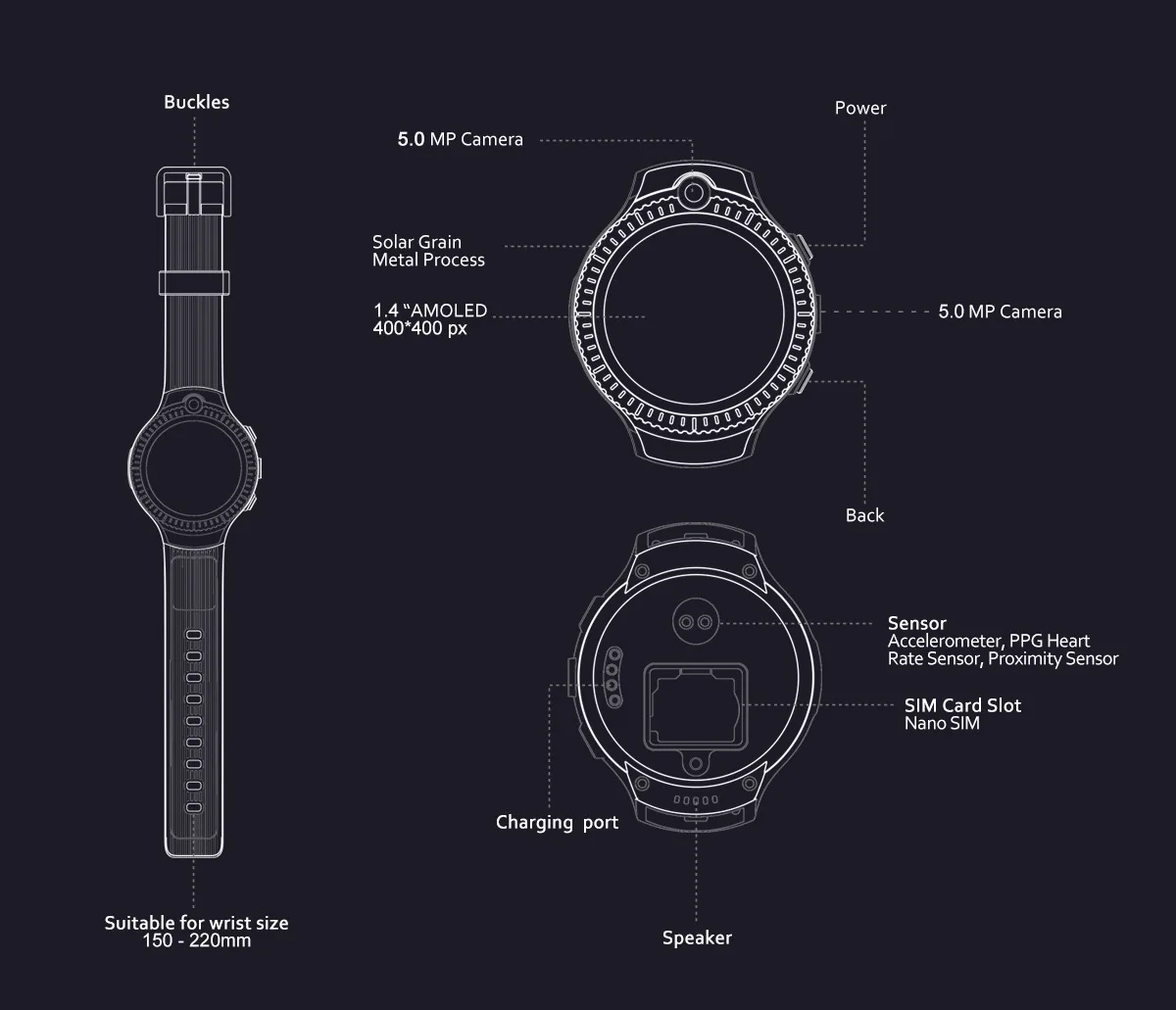 Новые 4G Смарт часы 5.0MP+ 5.0MP двойная камера Android часы дисплей gps 16 Гб Смарт часы для мужчин