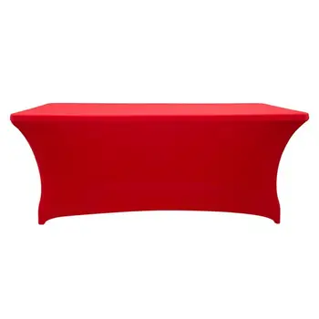 

Stretch Spandex Rectangular Table Cover Hunter Green Height Fitted Tablecloth For Standard Folding Tables Party Table Cloth