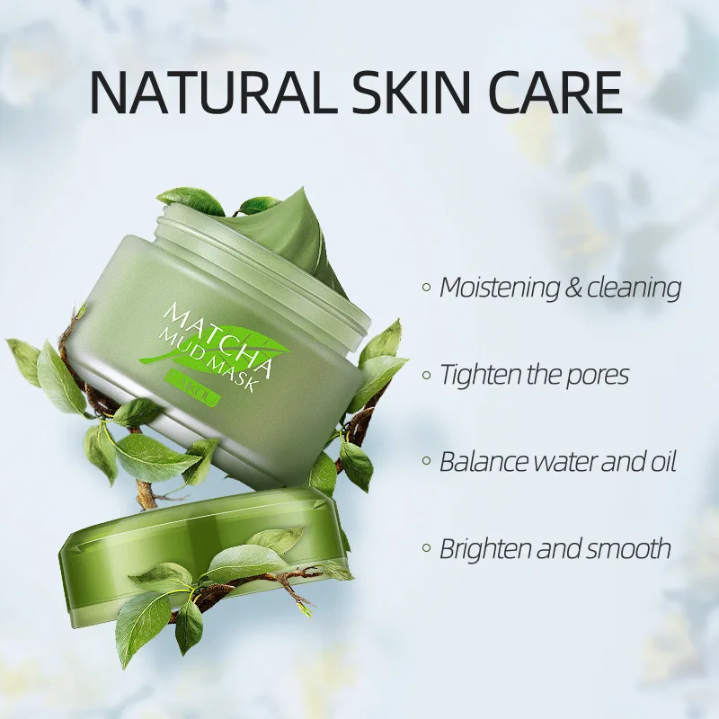 LAIKOU 85g Tea Green Face Mask Deep Clean oil control hydration Whitening Moisturizing Exfoliate shrink pores 4