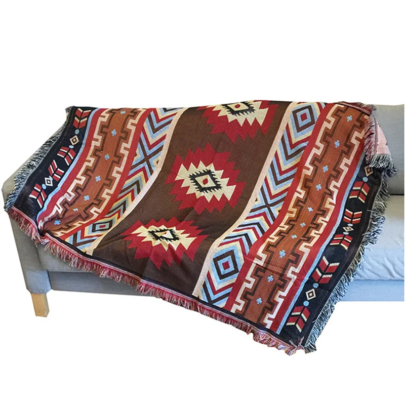 Bubble Kiss Indian Ethnic Style Sofa Throw Blanket On The Bed Spring Autumn Living Room Sofa Blanket Home Wearable Cover Blanket
