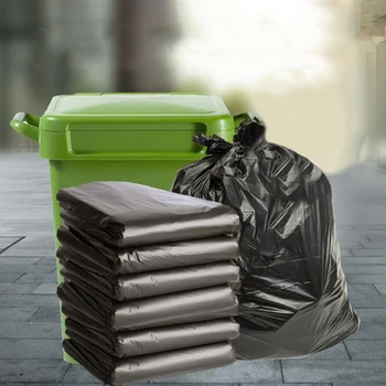 

Black Mixed Material 50 Pack Super Large Flat Mouth Plastic Bag Thickened Disposable Environmental Protection Garbage Bag