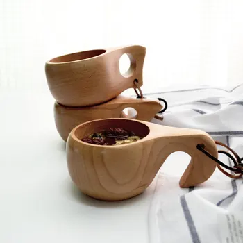 

Wooden nordic creative nature simple milk tea coffee water cup Japanese style handmade wood home kitchen drinkware mug