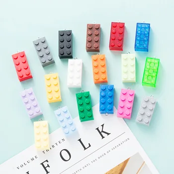 

10pcs Colorful Rectangle Building Block DIY Charms Findings Handmade Earrings Keychain Necklace Jewelry Pendants Accessory P13