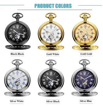 

OYW Stainless Steel Men Fashion Casual Pocket Watch Gold Skeleton dial Hand Wind Mechanical Fob Chain male Watch Weeding Gifts