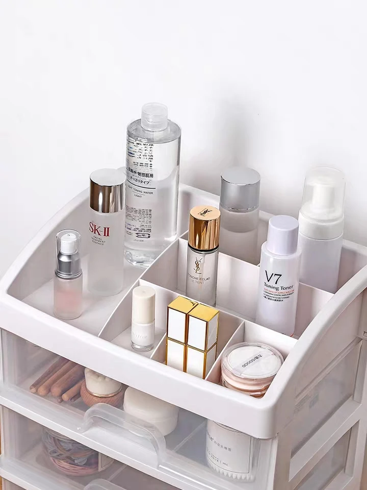 Makeup Organizer Drawers Plastic Cosmetic Storage Box Jewelry Container  Makeup Brush Holder Desktop Sundry Storage Case