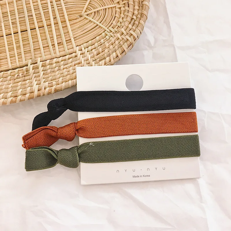 Black-orange-green Корейский стиль, женские резинки для волос, для девушек, базовая Женская резинка для волос, конский хвост, зажим для волос аксессуары - Цвет: Black-orange-green