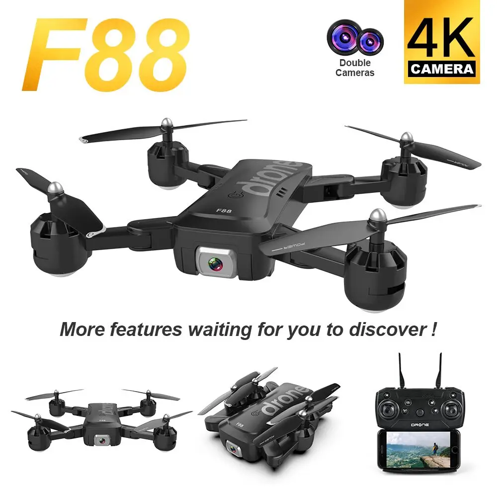 

F88 Drone Optical Flow Positioning UAV 4K Long Endurance Dual Camera WiFi FPV Gesture Camera Quadrocopter Toy camera drone