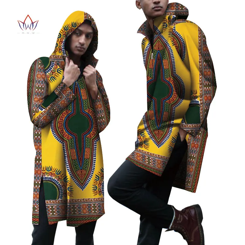 17 Hooded Jacket Cotton Dashiki African Clothes Men Long Top Shirts Bazin Riche Mens Shirts Traditional African Clothing WYN858 - Цвет: 17