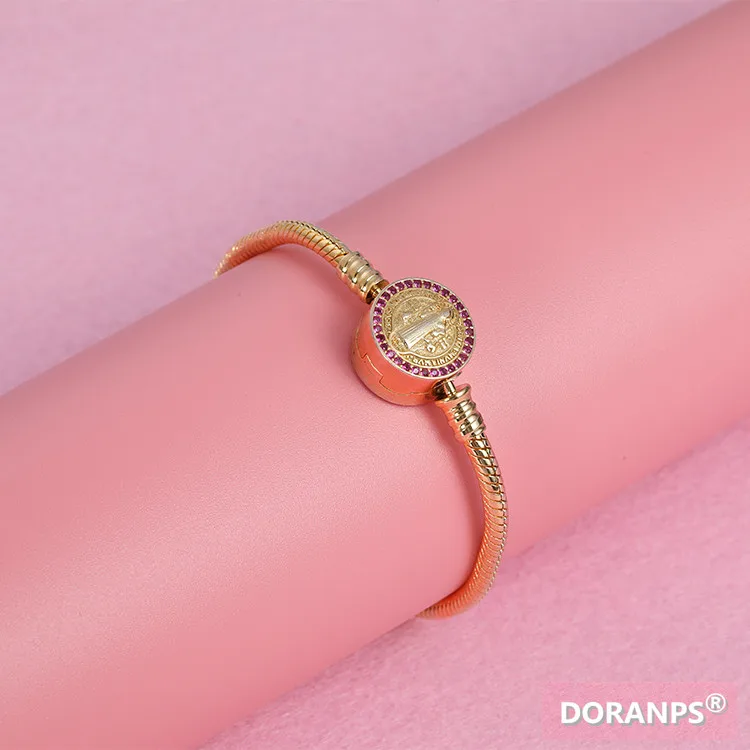 

NEW 100% 925 Silver chain Madonna bead charm 925 bracelet for Women bangle jewelry making,1pz