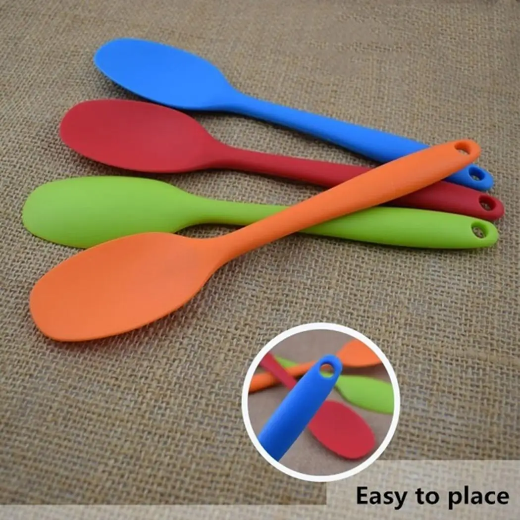 Все включено ручка Силиконовая ложка антипригарная суповая лопатка кухонная посуда синий/зеленый/оранжевый/розовый/красный