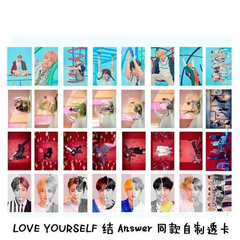 

KPOP Bangtan Boys LOVE YOURSELF Answer Album V SUGA JIMIN JUNG KOOK Self Made Paper Lomo Cards Photo Card Poster HD Photocard