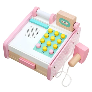 

Children'S Electronic Supermarket Cash Register Toy Children Learning Education Pretend Toy Wooden Cash Register Toy