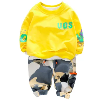 

New Autumn Baby Girl Clothes Children Boys Cotton Letter T Shirt Pants 2 Piece Set Toddler Fashion Costume Infant Kids Tracksuit
