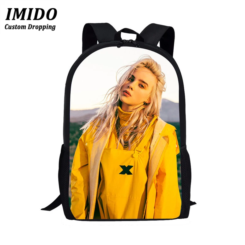 Имидо Billie Eilish 3 шт./компл. Рюкзак Back To School детская книга мешок для маленькой девочки распылитель ранцевого типа для подростков Mochila Escolar - Цвет: 7017C