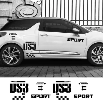 

For Citroen DS3 Graphics Vinyl Decal Auto Door Side Sport Styling Decoration Car Accessories 8PCS Racing Car Body Decor Stickers