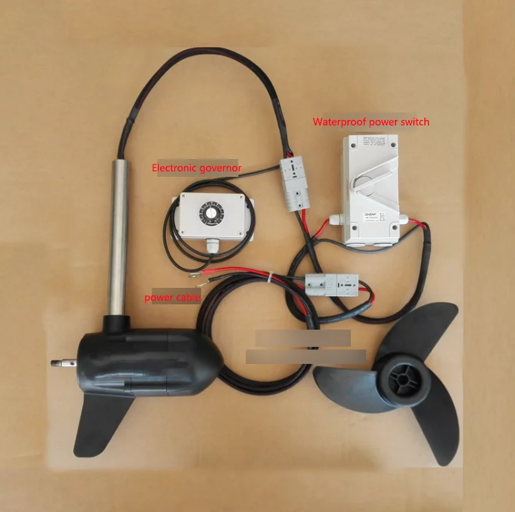 48V , 180lb、DIY boat underwater brushless electric propeller, stepless speed regulation
