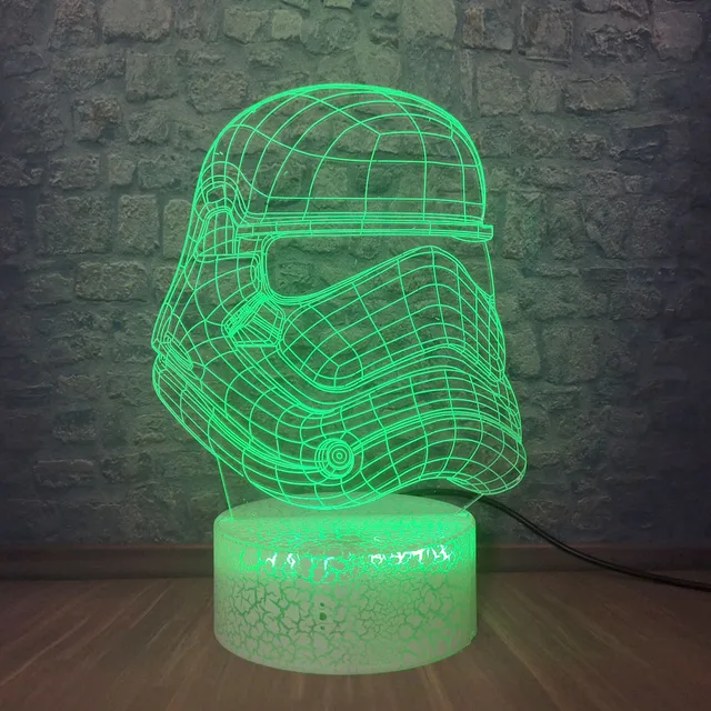 3D Star Wars Stormtrooper LED luces de noche atmósfera lámpara de mesa Interruptor táctil Multicolor niño habitación decoración regalo de cumpleaños - Imagen 2