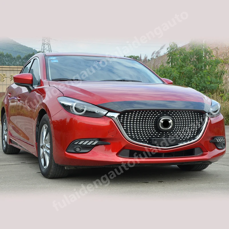 1 шт. для Mazda 3 Axela- ABS хромированная решетка переднего бампера Гриль Крышка отделка модифицированные авто аксессуары