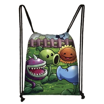 

Plants VS Zombie Cartoon Girls Kids Drawstring Backpack Shopping School Traveling Party Bags Gift 38*32CM