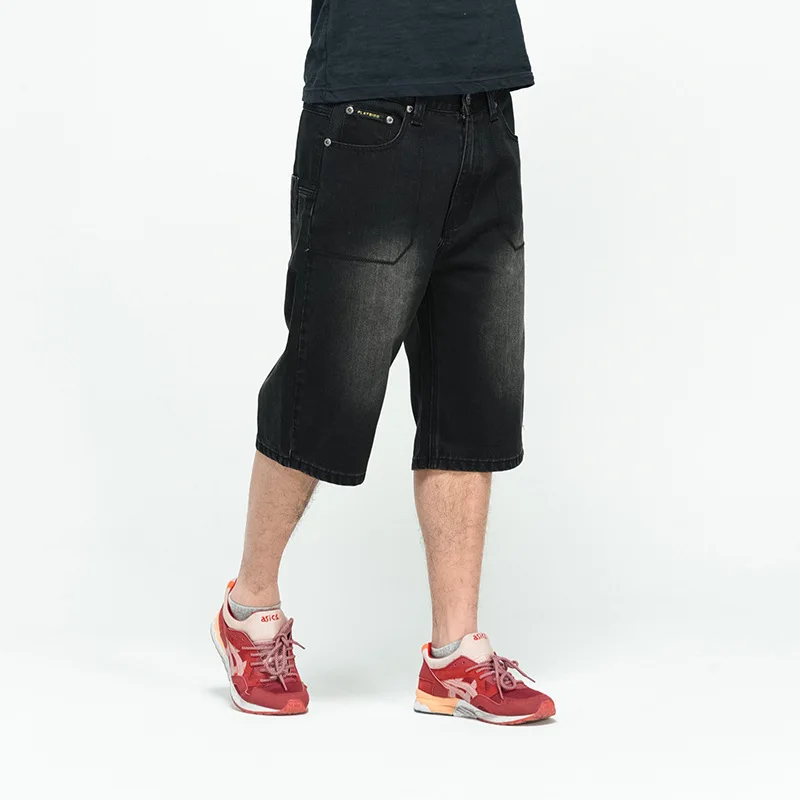 Мото& Байкерский стиль, джинсовые короткие джинсы для мужчин, лето, хип-хоп стиль, Харлан, прямые свободные мужские джинсы, Плюс Размер 30-42, 44, 44 - Цвет: 1616-1 B USA SIZE