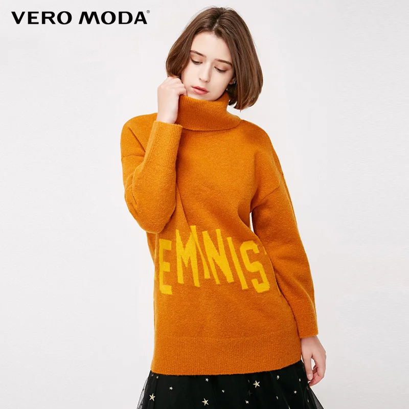 Vero Moda зимний свитер женский с воротником-хомутом в стиле улиц | 318413525 Женская