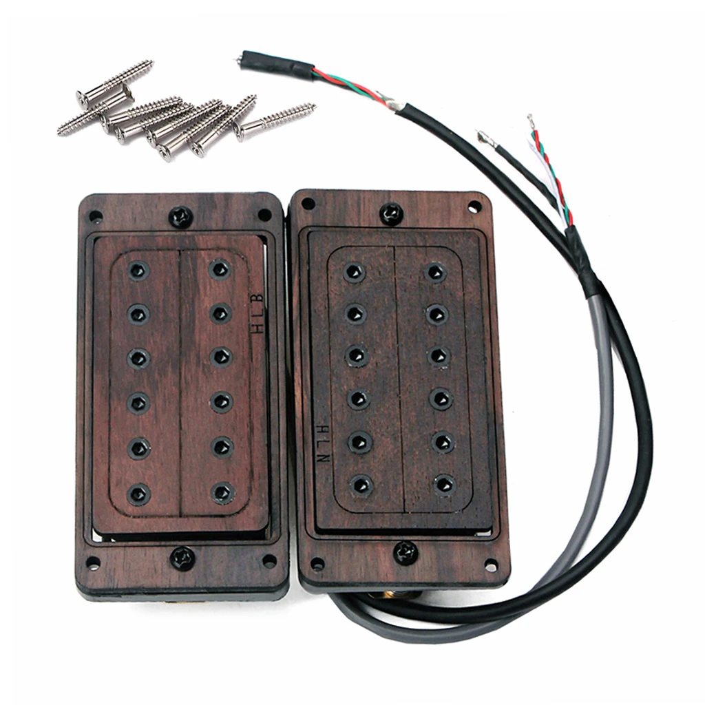Деревянная электрогитара Humbucker с двойной катушкой BridgeNeck звукосниматель с винтами, набор из 2