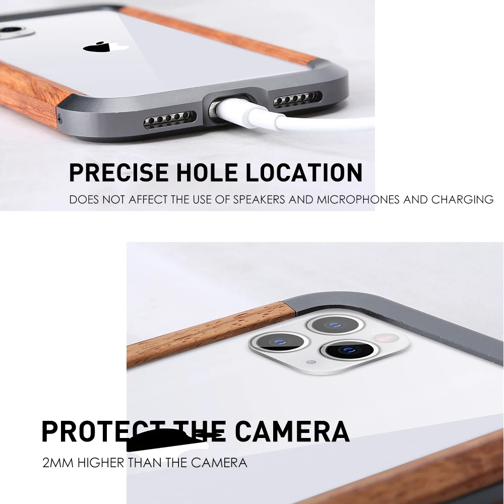 Роскошный Ретро алюминиевый+ деревянный противоударный каркас для Apple Iphone 11 Pro MAX X XS MAX XR металлический защитный чехол для телефона бампер