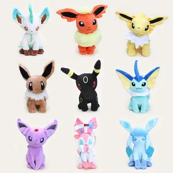 

Wholesale Cheap Toy 80pcs/lot 30cm Poke Doll Plush Sitting Umbreon Eevee Espeon Jolteon Vaporeon Flareon Leafeon Plush Doll