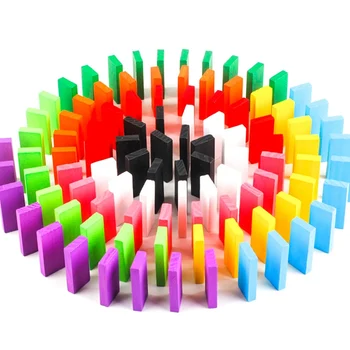 

120pcs/set Domino Toys Children Wooden Toys Colored Domino Blocks Kits Early Learning Dominoes Games Educational Children Toys