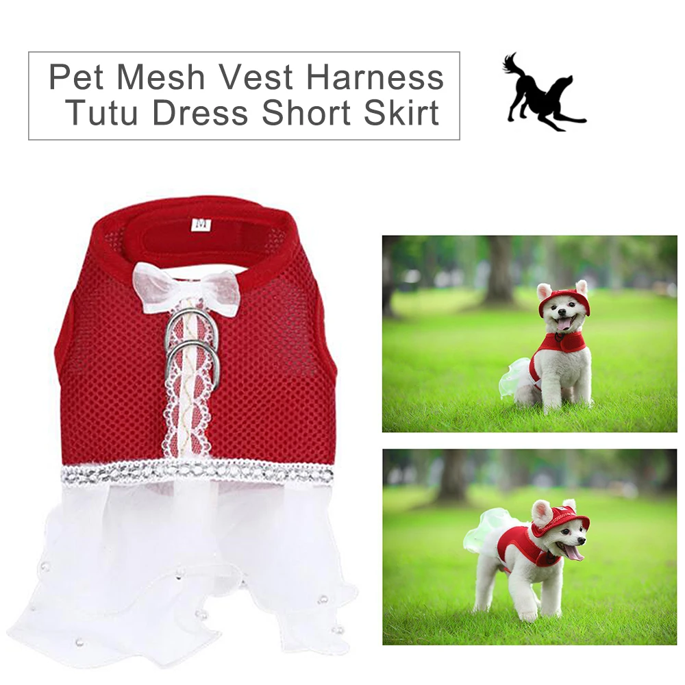 Dog Tutu Dress Lace Dress Cute Pet Cat Princess Apparel Clothes Party Wedding Dress For Dogs Puppy Spring Summer Clothing