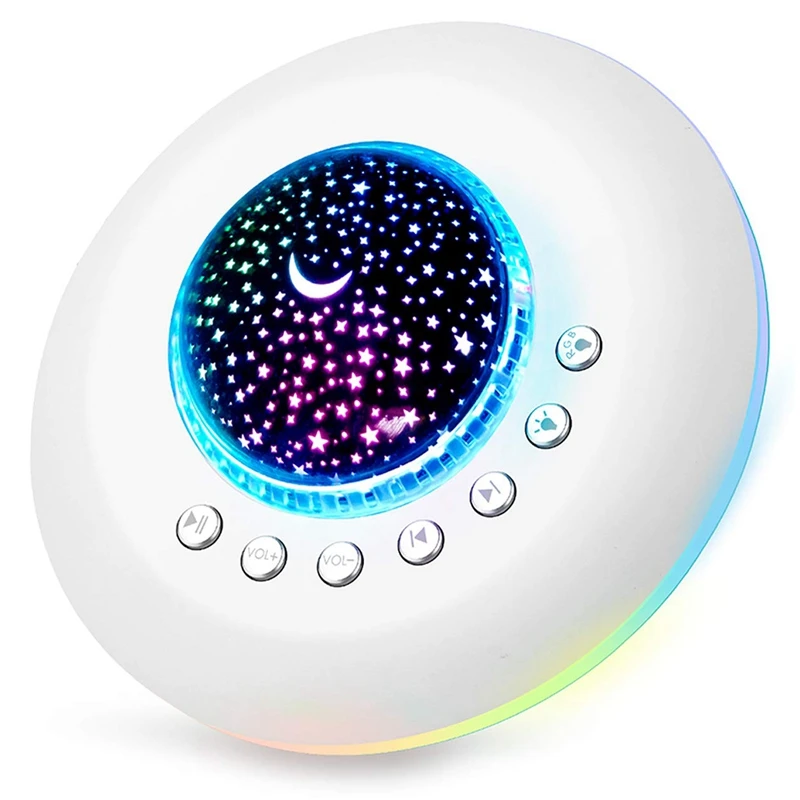 

White Noise Machine Baby, Sleep Sound Machine - 20 Non-Looping Soothing Nature Sounds/Lullaby, 10 Modes Star Projector Night Lig