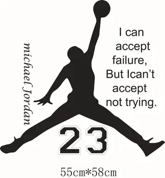 

2020 new jordan basketball inspirational wall stickers children's room decorative murals personalized art wall stickers