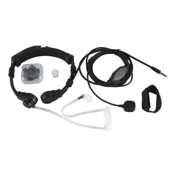 

3.5mm Throat Mic Microphone Covert Acoustic Tube Headset Finger PTT Mobile Phone Vocal Hands-Free in-Ear Military Headset