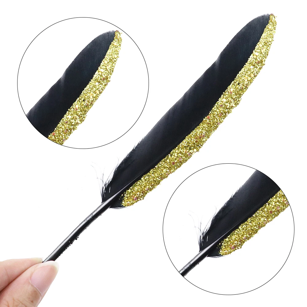 13-18cm 半边喷金葱粉黑色小直刀 细节
